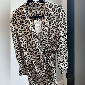Zara Cheetah Animal Print Wrap Mini